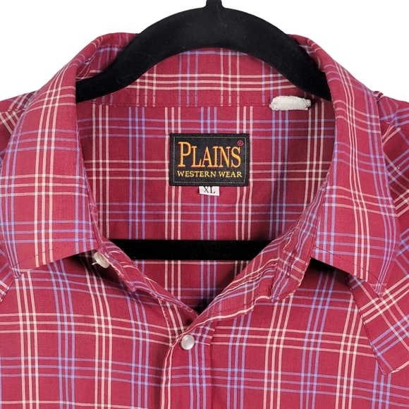 Plains Western Wear Vintage Cowboy Western Ranchwear Plaid Pearl Snap Shirt XL - Picture 5 of 11